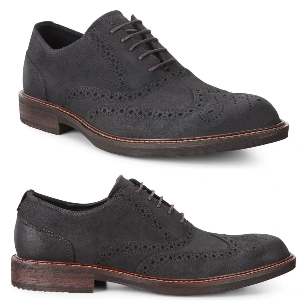 ✖️SOLD✖️•ECCO• NWOB Kenton Oxford Tie Dress Shoe in Black Oiled Suede - Picture 13 of 13